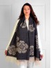 Cashmere Feeling Flower Scarf with Fringes